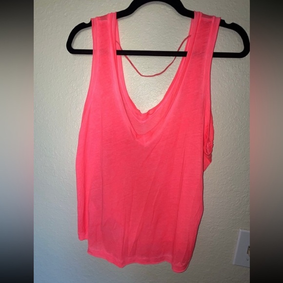 Free People Movement Bright Neon Pink Lightweight Henry Active Top SIZE MEDIUM - Picture 5 of 10